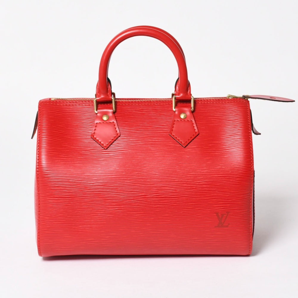 LOUIS VUITTON ルイヴィトン スピーディ25 ハンドバッグ M43017 エピ レザー レッド ゴールド金具 美品 中古 4a004957