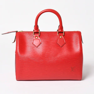 LOUIS VUITTON ルイヴィトン スピーディ25 ハンドバッグ M43017 エピ レザー レッド ゴールド金具 美品 中古 4a004957
