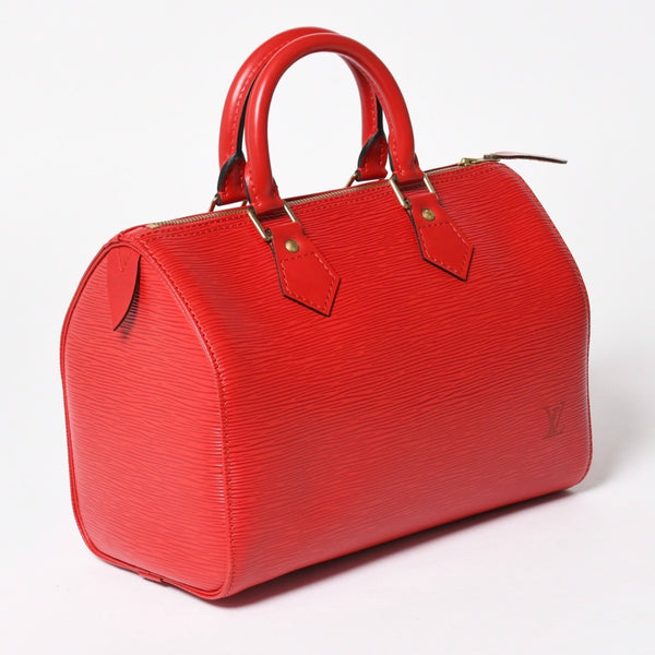 LOUIS VUITTON ルイヴィトン スピーディ25 ハンドバッグ M43017 エピ レザー レッド ゴールド金具 美品 中古 4a004957