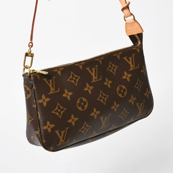極美品 LOUIS VUITTON ルイヴィトン モノグラム ポシェット アクセソワール アクセサリーポーチ ハンドバッグ ショルダーバッグ M51980 中古 4a004872