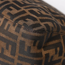 Load image into Gallery viewer, FENDI フェンディ ズッカ柄 マンマバケット ショルダーバッグ 26325 キャンバス レザー ブラウン FFバックル シルバー金具 美品 中古 4a005256