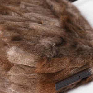 極美品 FENDI フェンディ マンマバケット ハンドバッグ 8BR180 ファー レザー ブラウン ヴィンテージ シルバー金具 中古 4a005277