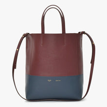 画像をギャラリービューアに読み込む, CELINE セリーヌ バーティカル カバ スモール ボルドー ネイビー トートバッグ ハンドバッグ 2WAY 美品 中古 4a004877