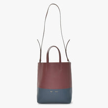 画像をギャラリービューアに読み込む, CELINE セリーヌ バーティカル カバ スモール ボルドー ネイビー トートバッグ ハンドバッグ 2WAY 美品 中古 4a004877