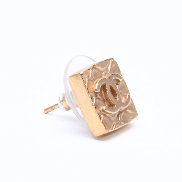CHANEL Coco Mark Square Earrings Weight Approx. 4.96g 03P Stamp Metal GP Gold Good Condition Used 4b008827