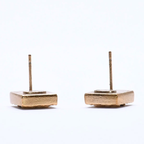 CHANEL Coco Mark Square Earrings Weight Approx. 4.96g 03P Stamp Metal GP Gold Good Condition Used 4b008827