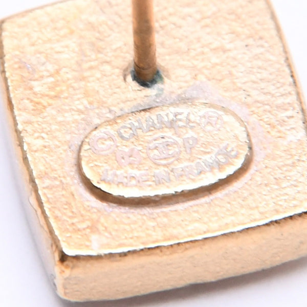 CHANEL Coco Mark Square Earrings Weight Approx. 4.96g 03P Stamp Metal GP Gold Good Condition Used 4b008827