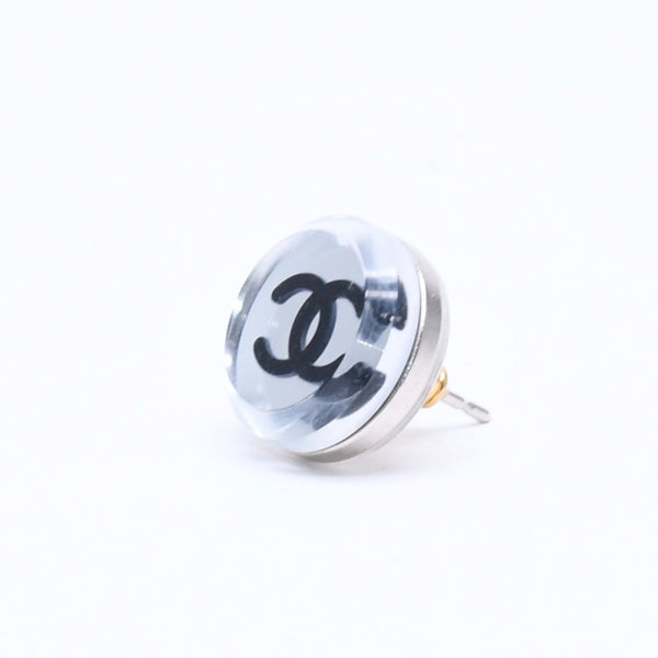 Very good condition CHANEL button earrings silver here mark mirror weight approx. 4.04g 03V engraved silver used 4b007592