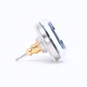 Very good condition CHANEL button earrings silver here mark mirror weight approx. 4.04g 03V engraved silver used 4b007592