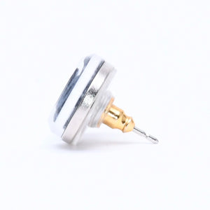 Very good condition CHANEL button earrings silver here mark mirror weight approx. 4.04g 03V engraved silver used 4b007592