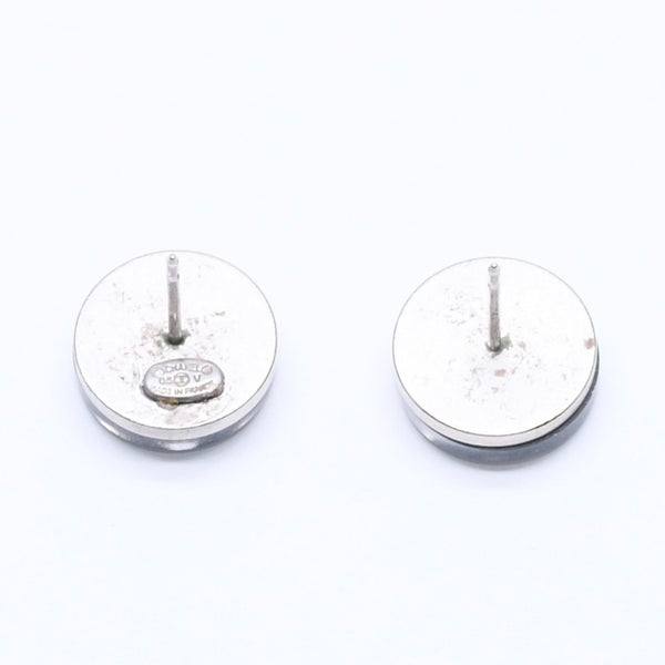 Very good condition CHANEL button earrings silver here mark mirror weight approx. 4.04g 03V engraved silver used 4b007592