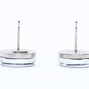 Very good condition CHANEL button earrings silver here mark mirror weight approx. 4.04g 03V engraved silver used 4b007592