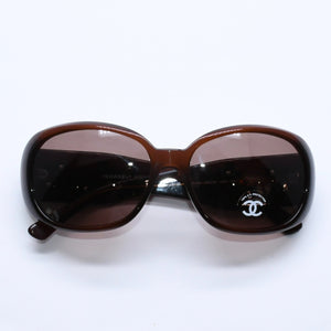 Mint condition CHANEL Coco Mark Eyewear Sunglasses Dark Brown Black Camellia 5113 56◻16 130 Used 4a004927