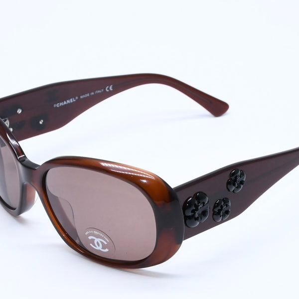 Mint condition CHANEL Coco Mark Eyewear Sunglasses Dark Brown Black Camellia 5113 56◻16 130 Used 4a004927
