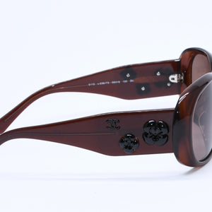Mint condition CHANEL Coco Mark Eyewear Sunglasses Dark Brown Black Camellia 5113 56◻16 130 Used 4a004927