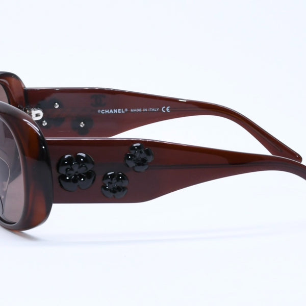 Mint condition CHANEL Coco Mark Eyewear Sunglasses Dark Brown Black Camellia 5113 56◻16 130 Used 4a004927