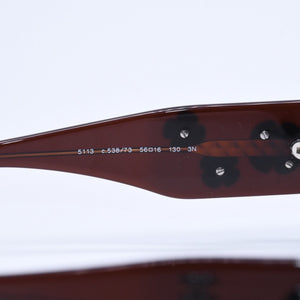 Mint condition CHANEL Coco Mark Eyewear Sunglasses Dark Brown Black Camellia 5113 56◻16 130 Used 4a004927