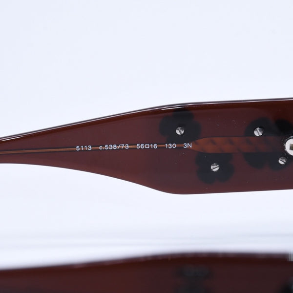 Mint condition CHANEL Coco Mark Eyewear Sunglasses Dark Brown Black Camellia 5113 56◻16 130 Used 4a004927