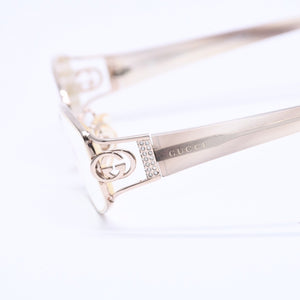 極美品 GUCCI グッチ 眼鏡 メガネ アイウェア クリアレンズ ライトゴールドテンプル GG-8532J 53◻︎15 130 中古 4a004929
