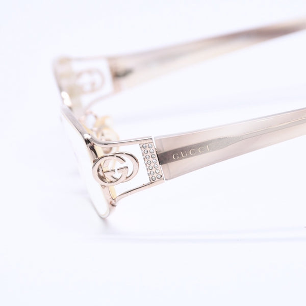極美品 GUCCI グッチ 眼鏡 メガネ アイウェア クリアレンズ ライトゴールドテンプル GG-8532J 53◻︎15 130 中古 4a004929