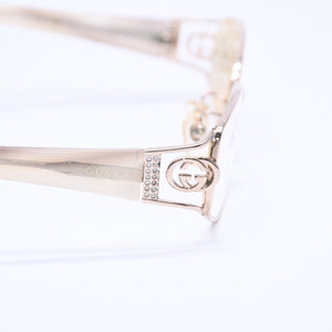 極美品 GUCCI グッチ 眼鏡 メガネ アイウェア クリアレンズ ライトゴールドテンプル GG-8532J 53◻︎15 130 中古 4a004929