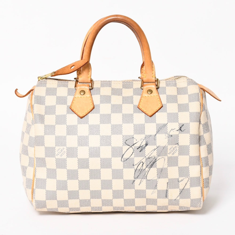 LOUIS VUITTON Handbag Speedy 25 Damier Azur N41534 White Navy Good Used 4a004890