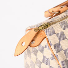 Load image into Gallery viewer, LOUIS VUITTON ルイヴィトン ハンドバッグ スピーディ25 ダミエアズール N41534 ホワイト ネイビー 良品 中古 4a004890