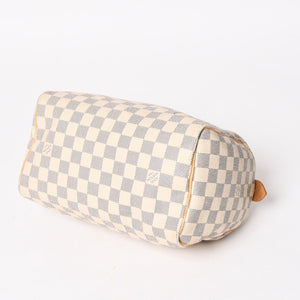LOUIS VUITTON ルイヴィトン ハンドバッグ スピーディ25 ダミエアズール N41534 ホワイト ネイビー 良品 中古 4a004890
