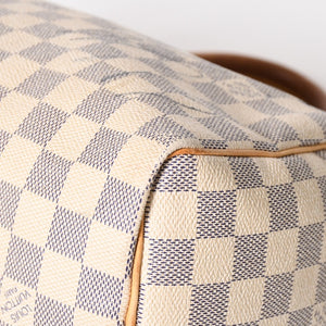 LOUIS VUITTON ルイヴィトン ハンドバッグ スピーディ25 ダミエアズール N41534 ホワイト ネイビー 良品 中古 4a004890