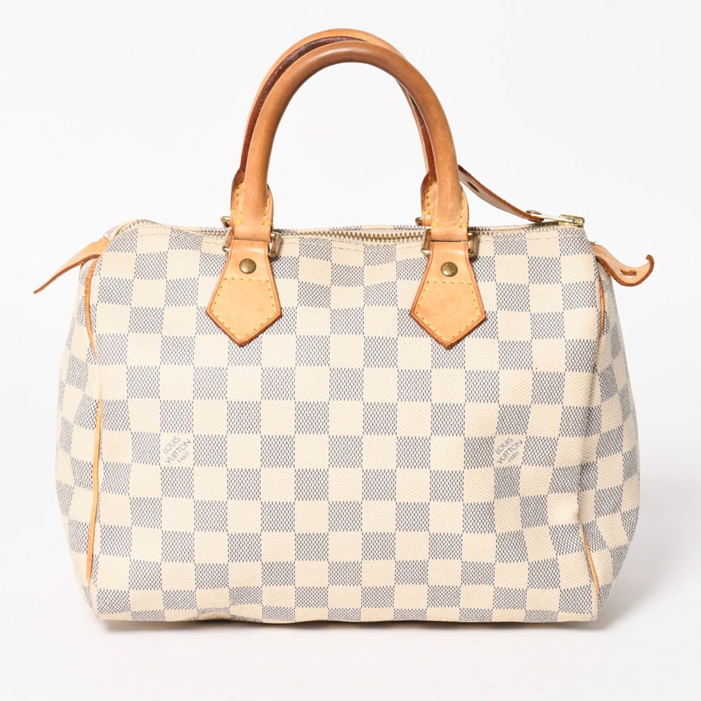 LOUIS VUITTON Handbag Speedy 25 Damier Azur N41534 White Navy Good Used 4a004890