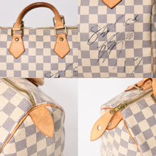 Load image into Gallery viewer, LOUIS VUITTON ルイヴィトン ハンドバッグ スピーディ25 ダミエアズール N41534 ホワイト ネイビー 良品 中古 4a004890