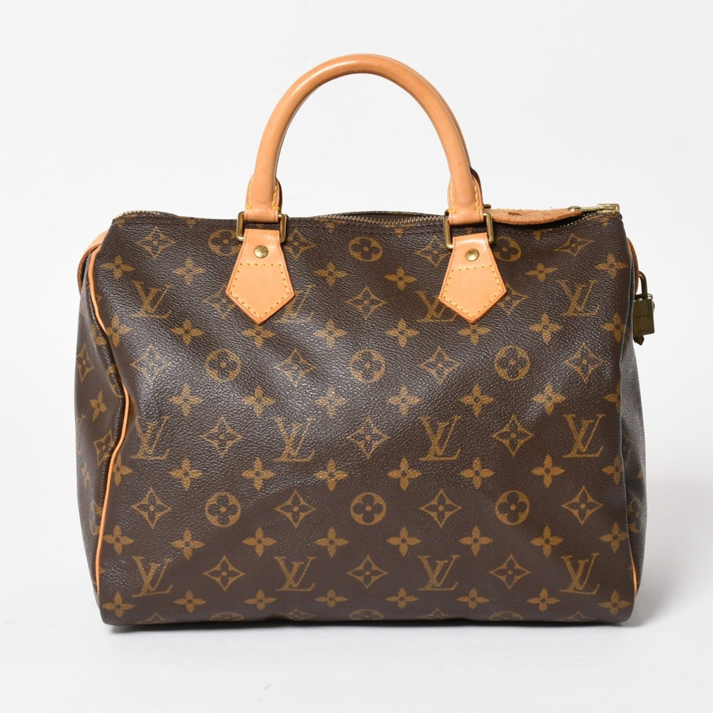 極美品 LOUIS VUITTON ルイヴィトン スピーディ30 ハンドバッグ M41526 モノグラム ブラウン ゴールド金具 中古 4a004880