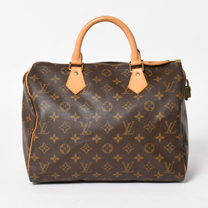 極美品 LOUIS VUITTON ルイヴィトン スピーディ30 ハンドバッグ M41526 モノグラム ブラウン ゴールド金具 中古 4a004880