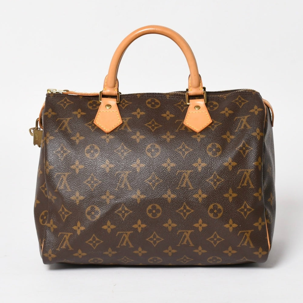 極美品 LOUIS VUITTON ルイヴィトン スピーディ30 ハンドバッグ M41526 モノグラム ブラウン ゴールド金具 中古 4a004880