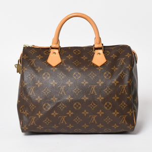 極美品 LOUIS VUITTON ルイヴィトン スピーディ30 ハンドバッグ M41526 モノグラム ブラウン ゴールド金具 中古 4a004880