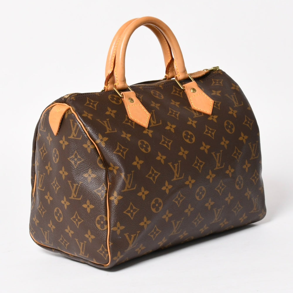 極美品 LOUIS VUITTON ルイヴィトン スピーディ30 ハンドバッグ M41526 モノグラム ブラウン ゴールド金具 中古 4a004880