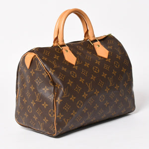 極美品 LOUIS VUITTON ルイヴィトン スピーディ30 ハンドバッグ M41526 モノグラム ブラウン ゴールド金具 中古 4a004880