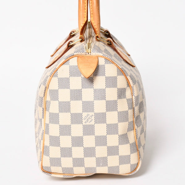 LOUIS VUITTON ルイヴィトン ハンドバッグ スピーディ25 ダミエアズール N41534 ホワイト ネイビー 良品 中古 4a004890
