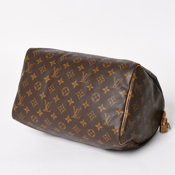極美品 LOUIS VUITTON ルイヴィトン スピーディ30 ハンドバッグ M41526 モノグラム ブラウン ゴールド金具 中古 4a004880