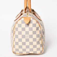 Load image into Gallery viewer, LOUIS VUITTON ルイヴィトン ハンドバッグ スピーディ25 ダミエアズール N41534 ホワイト ネイビー 良品 中古 4a004890
