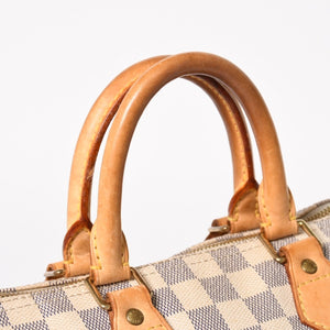 LOUIS VUITTON ルイヴィトン ハンドバッグ スピーディ25 ダミエアズール N41534 ホワイト ネイビー 良品 中古 4a004890