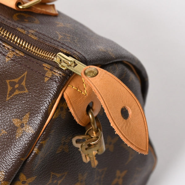 極美品 LOUIS VUITTON ルイヴィトン スピーディ30 ハンドバッグ M41526 モノグラム ブラウン ゴールド金具 中古 4a004880
