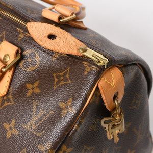 極美品 LOUIS VUITTON ルイヴィトン スピーディ30 ハンドバッグ M41526 モノグラム ブラウン ゴールド金具 中古 4a004880