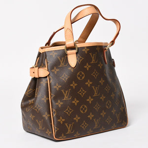 極美品 LOUIS VUITTON ルイヴィトン パティニョール ハンドバッグ M51156 モノグラムキャンバス ヌメ革 ブラウン ゴールド金具 廃盤 中古 4b007306