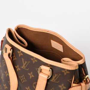 極美品 LOUIS VUITTON ルイヴィトン パティニョール ハンドバッグ M51156 モノグラムキャンバス ヌメ革 ブラウン ゴールド金具 廃盤 中古 4b007306