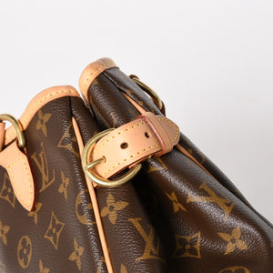 極美品 LOUIS VUITTON ルイヴィトン パティニョール ハンドバッグ M51156 モノグラムキャンバス ヌメ革 ブラウン ゴールド金具 廃盤 中古 4b007306