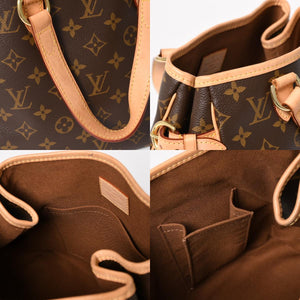 極美品 LOUIS VUITTON ルイヴィトン パティニョール ハンドバッグ M51156 モノグラムキャンバス ヌメ革 ブラウン ゴールド金具 廃盤 中古 4b007306