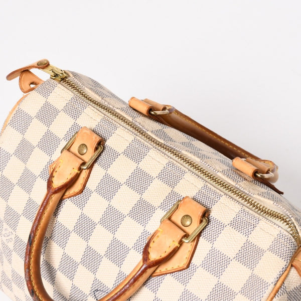 LOUIS VUITTON ルイヴィトン ハンドバッグ スピーディ25 ダミエアズール N41534 ホワイト ネイビー 良品 中古 4a004890