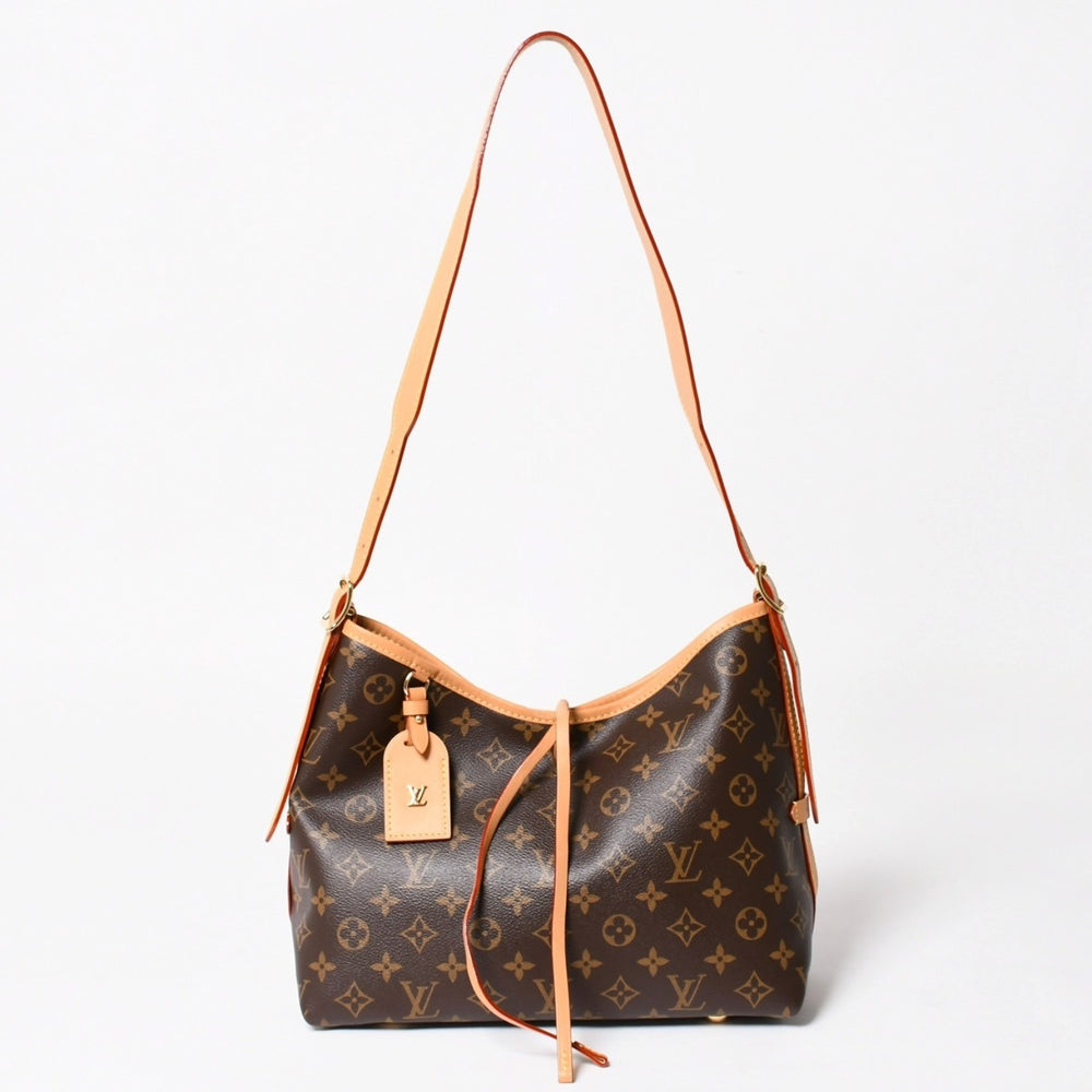 LOUIS VUITTON ルイヴィトン キャリーオール NM PM ワンショルダーバッグ M46203 モノグラム ブラウン PVC レザー ヌメ革 ゴールド金具 美品 中古 4a004903