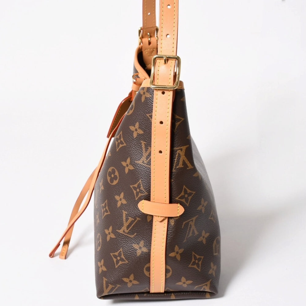 LOUIS VUITTON ルイヴィトン キャリーオール NM PM ワンショルダーバッグ M46203 モノグラム ブラウン PVC レザー ヌメ革 ゴールド金具 美品 中古 4a004903